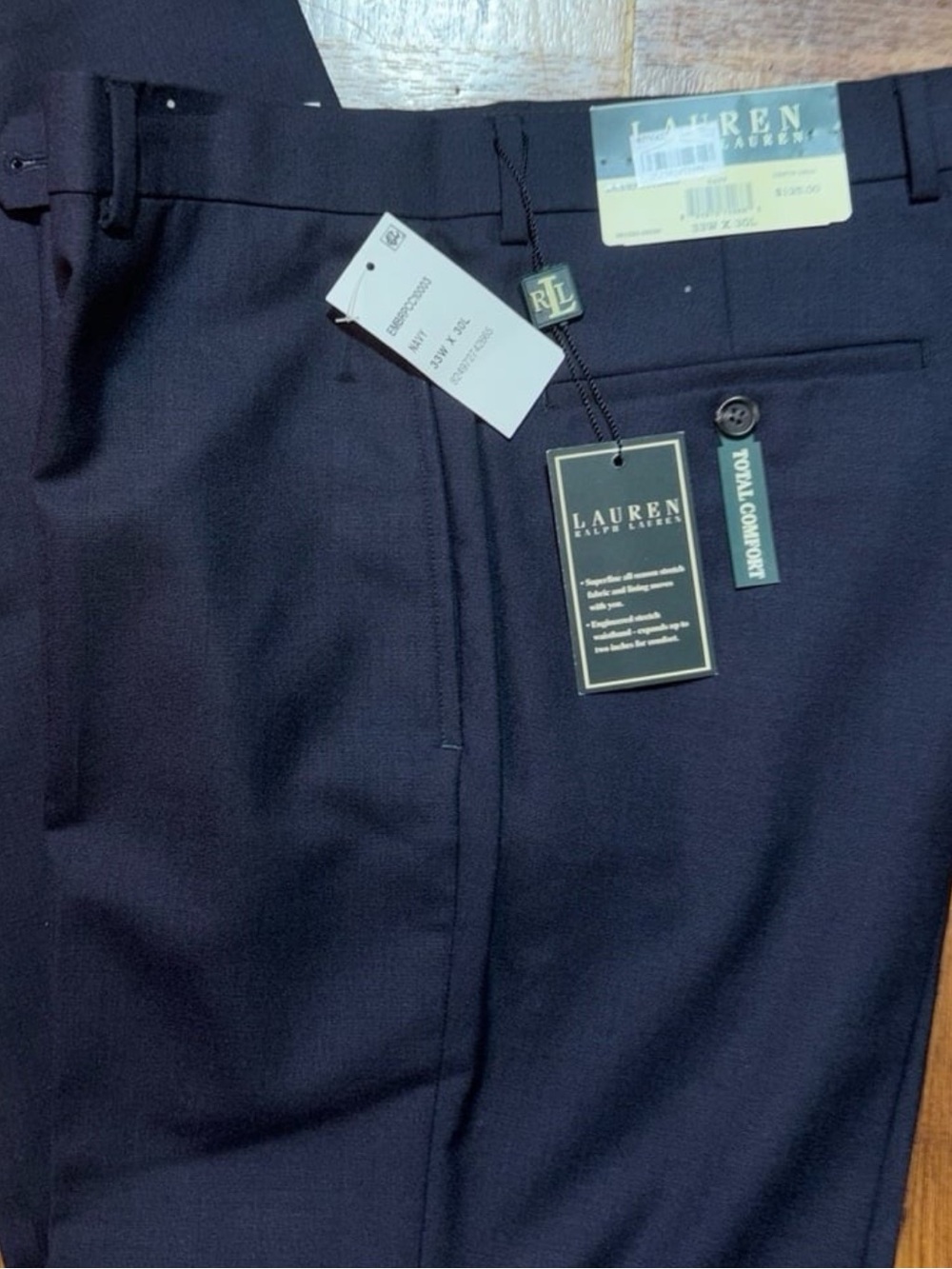 Lauren Ralph Lauren Men's Navy Dress Pants in a size 33W x 30L, NWts